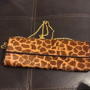 Aldo Leopard Calf Hair Mini Clutch.
